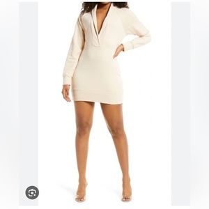 BNWT Naked Wardrobe Shawl Collar Long Sleeve Mini Dress Size S